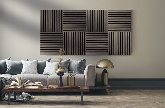 Leroymerlin Pannello decorativo fonoassorbente Square Superior FIBROTECH Rovere grigio L 52 x L 52 cm Sp 22 mm confezione da 2 pezzi Fino al 65% di sconto
