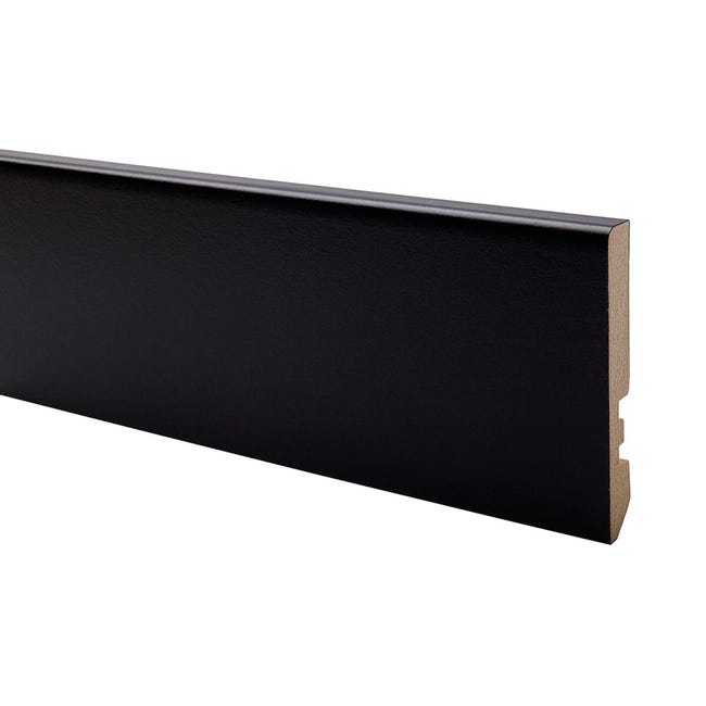 Leroymerlin Battiscopa Classic in mdf nero Sp 10 mm x H 7 x L 220 cm / 2.2 m Super sconto