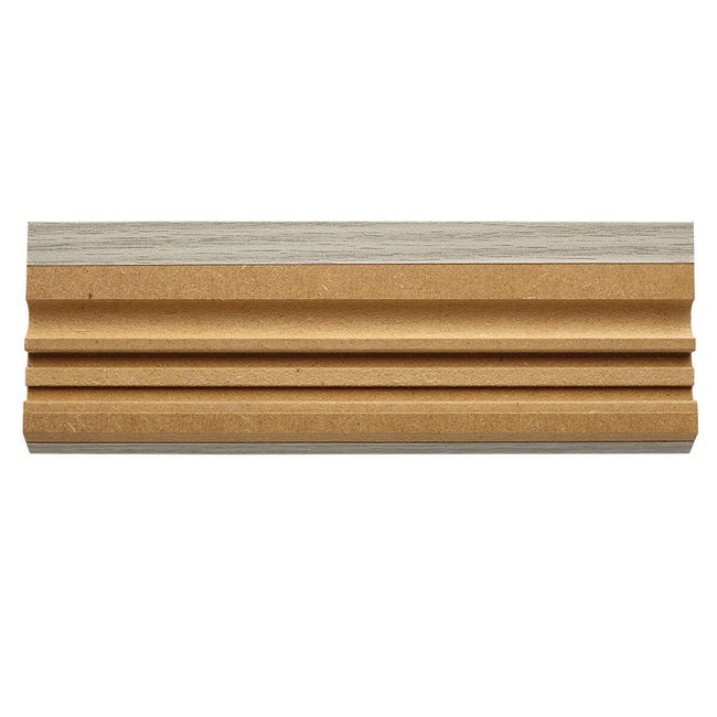 Leroymerlin Battiscopa con passacavo Classic in mdf rovere grigio Sp 15 mm x H 7 x L 240 cm / 2.4 m Esporta salva