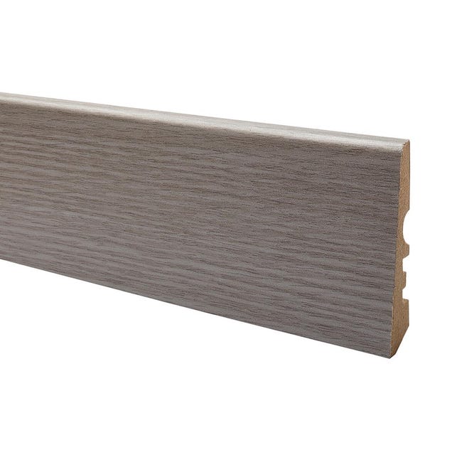 Leroymerlin Battiscopa con passacavo Classic in mdf rovere grigio Sp 15 mm x H 7 x L 240 cm / 2.4 m Esporta salva