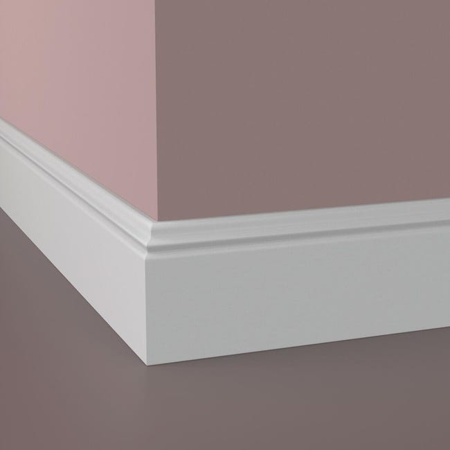 Leroymerlin Battiscopa Classic Ducale in mdf bianco Sp 15 mm x H 10 x L 240 cm / 2.4 m Italy
