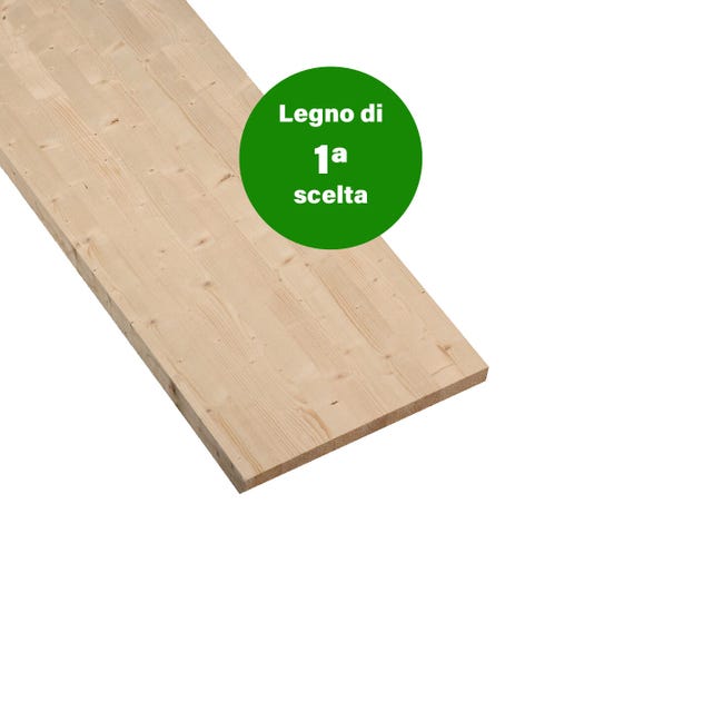 Leroymerlin Tavola lamellare in legno di abete 1° scelta L 40 x 120 cm x Sp 18 mm Promozione Limitata