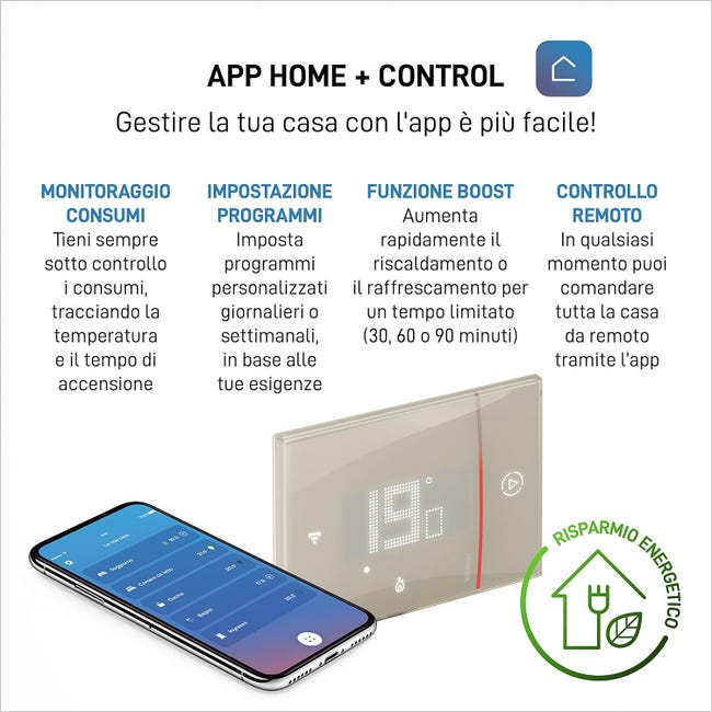 Leroymerlin Termostato intelligente e connesso BTICINO Cronotermostato WiFi sabbia Fornitura limitata