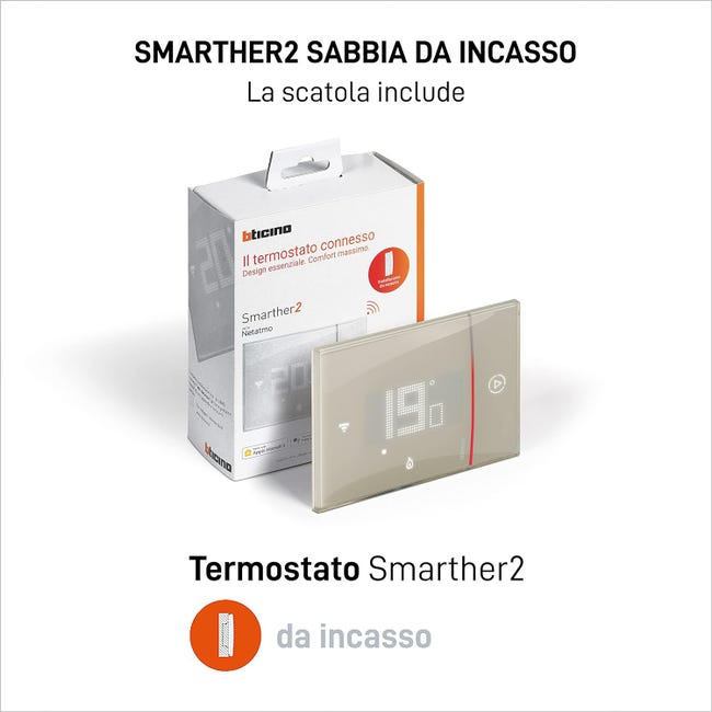 Leroymerlin Termostato intelligente e connesso BTICINO Cronotermostato WiFi sabbia Fornitura limitata