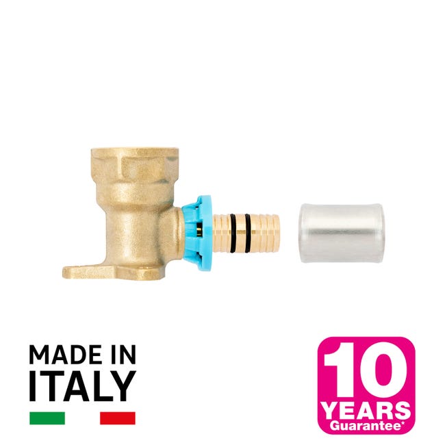 Leroymerlin Curva per tubo in ottone F 1/2" (15x21) 16 mm F 1/2" (15x21) L66 mm Lightning offer