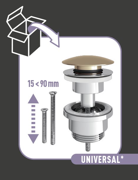 Leroymerlin Piletta per lavabo click-clack EQUATION in ottone prodotto senza finitura attacco 1 1/4" foro Ø 40 mm con troppopieno Offerte giornaliere