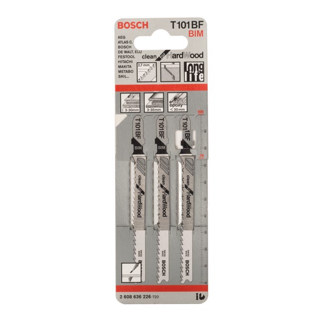 Leroymerlin Set lame per seghetto alternativo BOSCH T101BF in acciaio L 100 mm 3 pezzi Hotsell