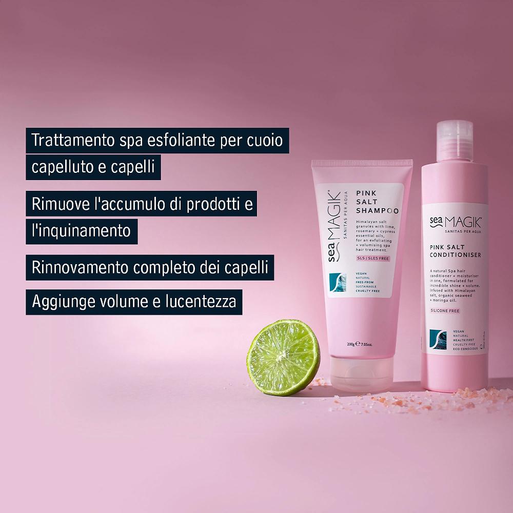 QVC Sea Magik Pink Salt Shampoo e balsamo con sale rosa dell'Himalaya Sottocosto
