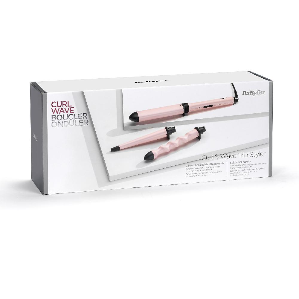 QVC BaByliss Arricciacapelli Curl and Wave Trio rosa MS750E In Saldo