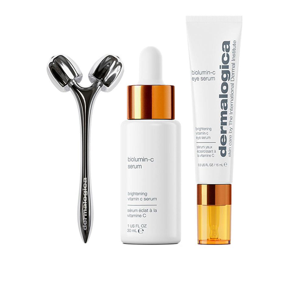 QVC Dermalogica Brightening Kit: siero viso siero occhi e roller Nuovo