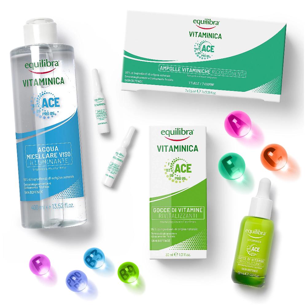 QVC Vitaminica Kit Acqua Micellare + Gocce di Vitamine + Ampolle di Siero Limitato a 3 giorni