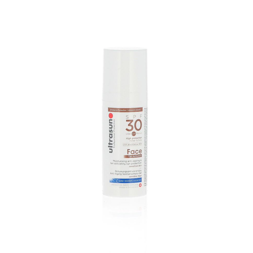QVC Ultrasun Tan Activator Protezione solare viso SPF30 Nuovo