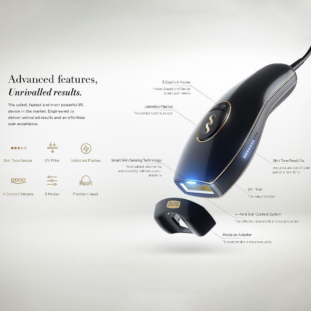 QVC Smooth skin Dispositivo di epilazione a luce pulsata + testina Flash Sale