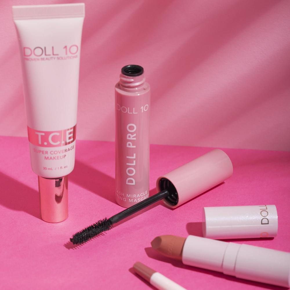 QVC Doll10 Fondotinta T.C.E. e pennello mascara matita e rossetto Ultimi due giorni