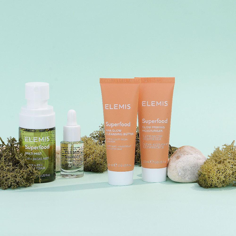 QVC Elemis Kit Superfood balsamo +crema+olio+spray Discount Store per i nuovi prodotti