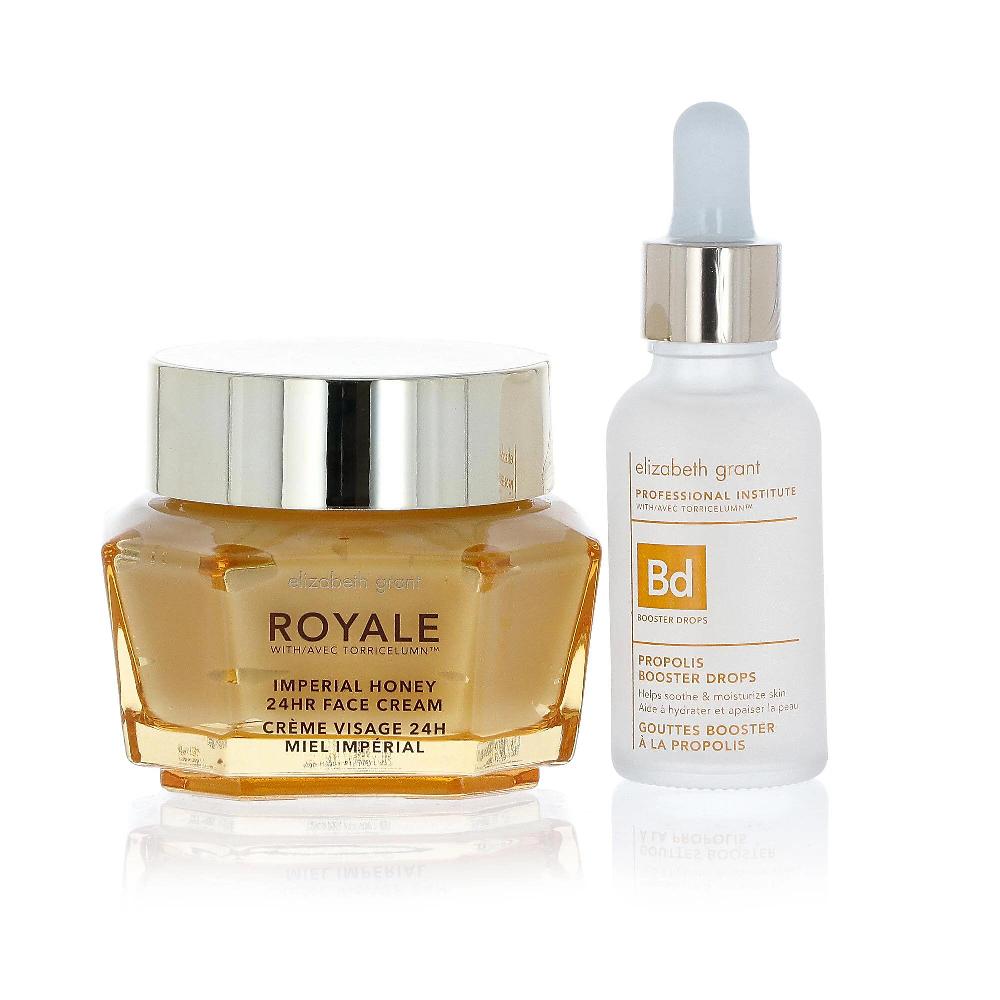 QVC Elizabeth Grant Kit idratazione viso: crema al miele e gocce alla Propoli Qualità Garantita