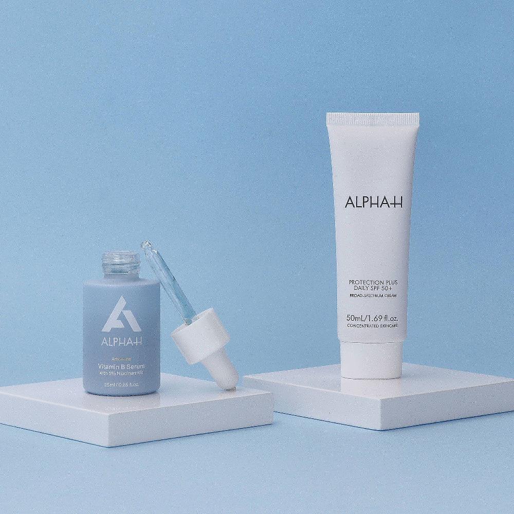QVC Alpha - H Protezione solare con SPF50+ e siero viso Vitamina B Vendite Flash