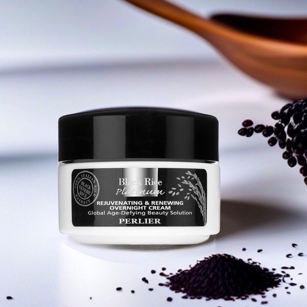 QVC Perlier Crema viso notte antirughe Black Rice Platinum Promozione temporanea