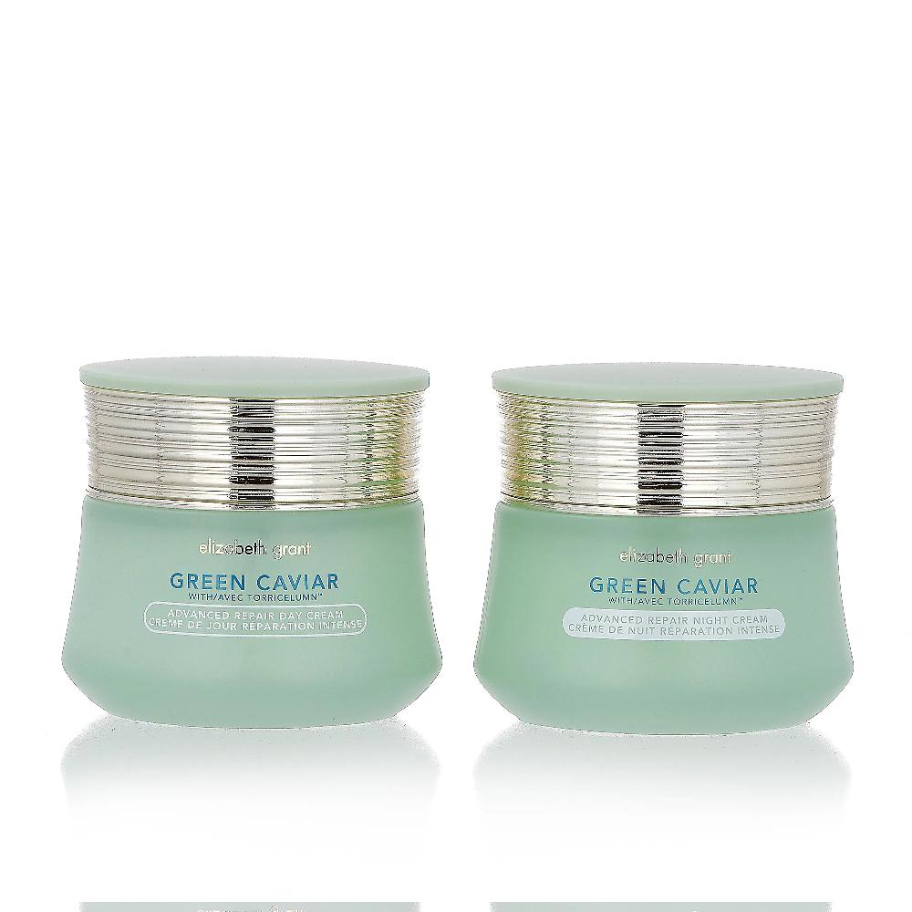 QVC Elizabeth Grant Green Caviar Advanced Repair crema giorno e crema notte Esporta salva