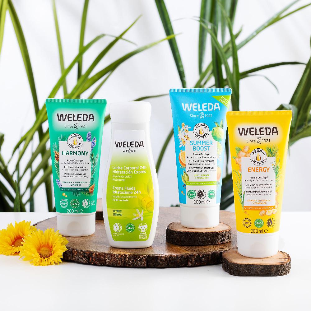 QVC Weleda Kit Summer Fresh 3 bagnoschiuma e 1 crema idratante corpo Prezzo Ridotto