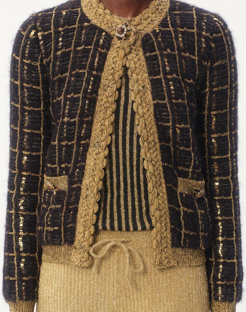 Valentino Handbags Giacca Di Maglia In Mohair E Paillettes per Donna in Nero/oro | Valentino IT Offerta Giorno del Papà