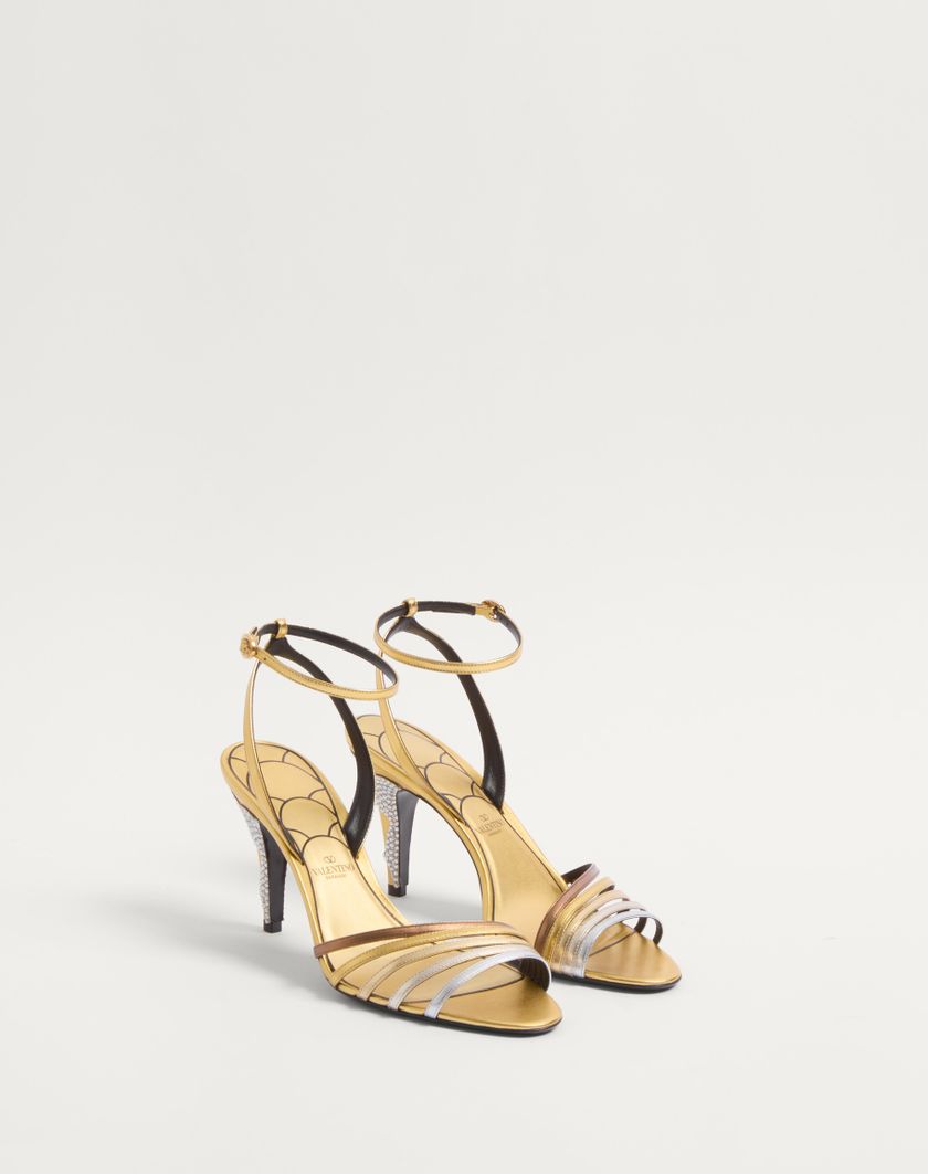 Valentino Handbags Sandalo Ladycrush In Nappa Laminata Con Cristalli 85mm per Donna in Multicolor | Valentino IT Nuovi prodotti