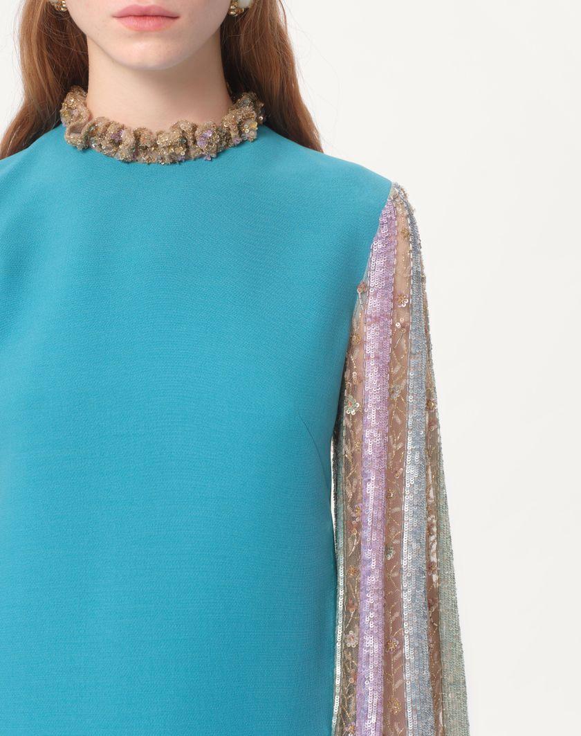Valentino Handbags Abito Corto In Crepe Couture Ricamato per Donna in Multicolor | Valentino IT Italy