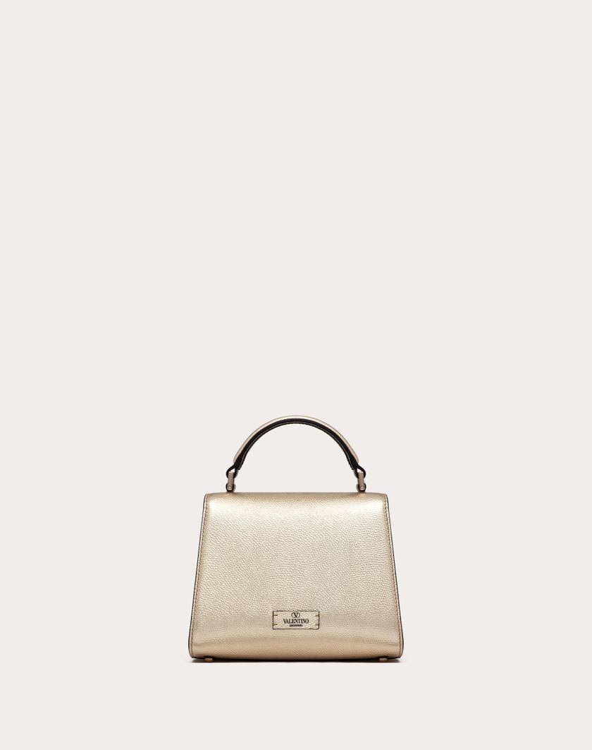 Valentino Handbags Borsa A Mano Mini Vsling In Vitello Granato Metallizzato per Donna in Platino/crystal | Valentino IT Shopping Online