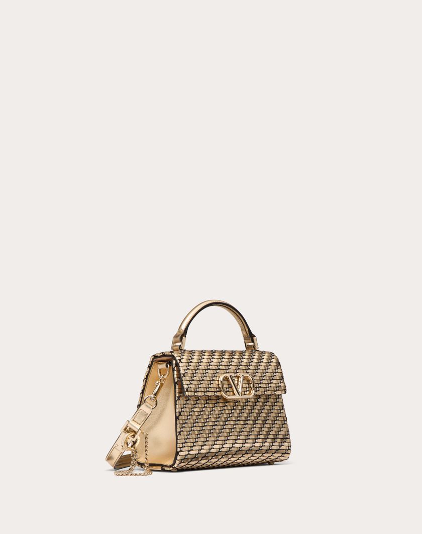 Valentino Handbags Borsa A Mano Mini Valentino Garavani Vsling Intrecciata per Donna in Oro/crystal | Valentino IT Sottocosto