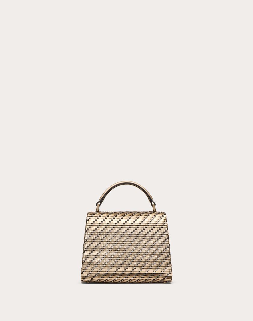 Valentino Handbags Borsa A Mano Mini Valentino Garavani Vsling Intrecciata per Donna in Oro/crystal | Valentino IT Sottocosto