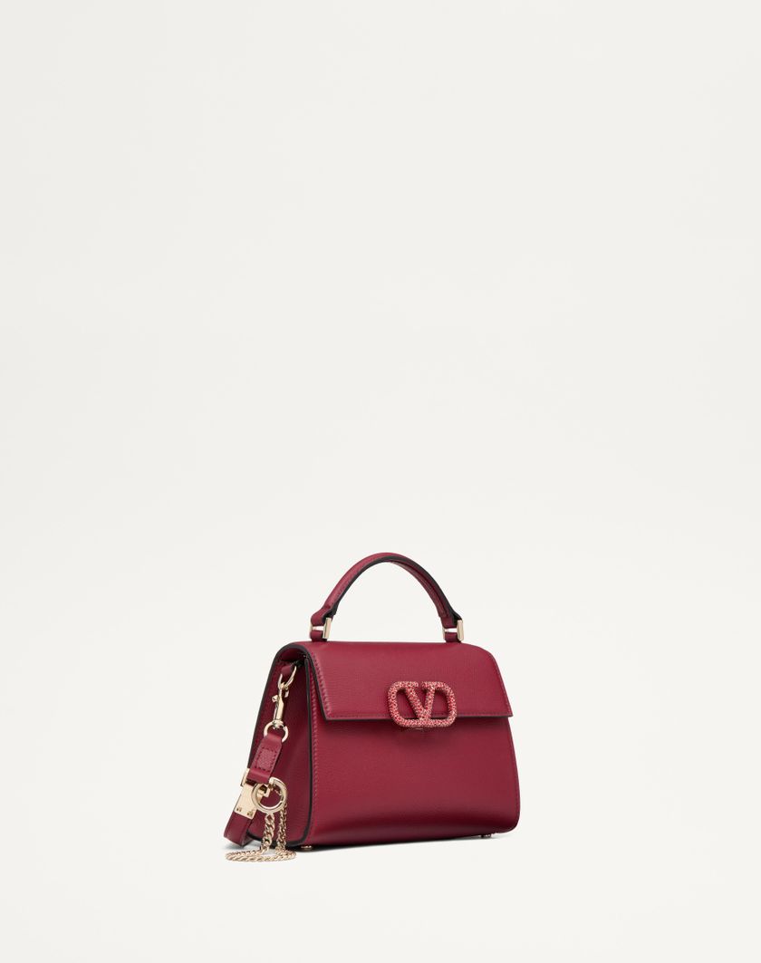 Valentino Handbags Borsa A Mano Mini Valentino Garavani Vsling Con Logo Gioiello per Donna in Rosso Scuro | Valentino IT Convenienza