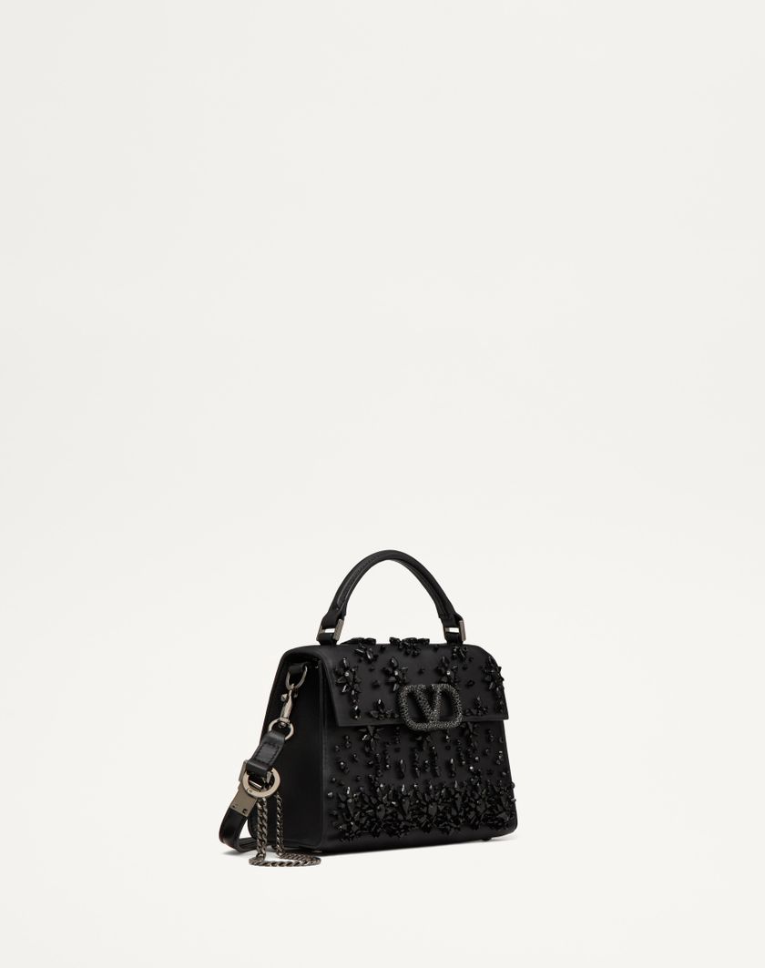 Valentino Handbags Borsa A Mano Mini Valentino Garavani Vsling Ricamata per Donna in Nero/rutenio | Valentino IT Novità