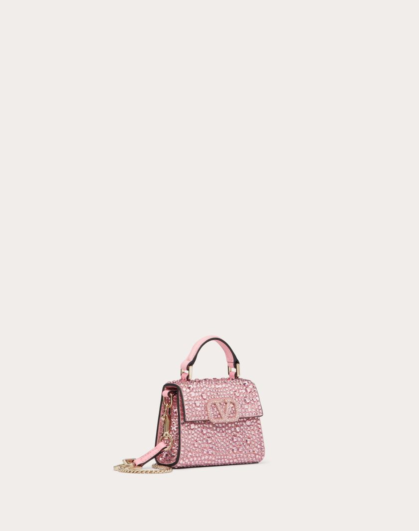 Valentino Handbags Borsa A Mano Micro Vsling Ricamata per Donna in Rose/bubble | Valentino IT Economico