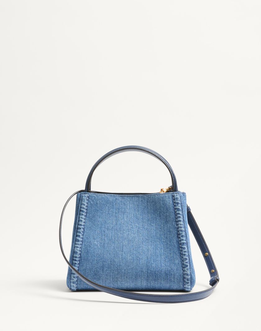 Valentino Handbags Borsa A Mano Media Valentino Garavani Alltime In Denim Con Tracolla Nastro Ricamato per Donna in Denim/worker/multicolor | Valentino IT Outlet