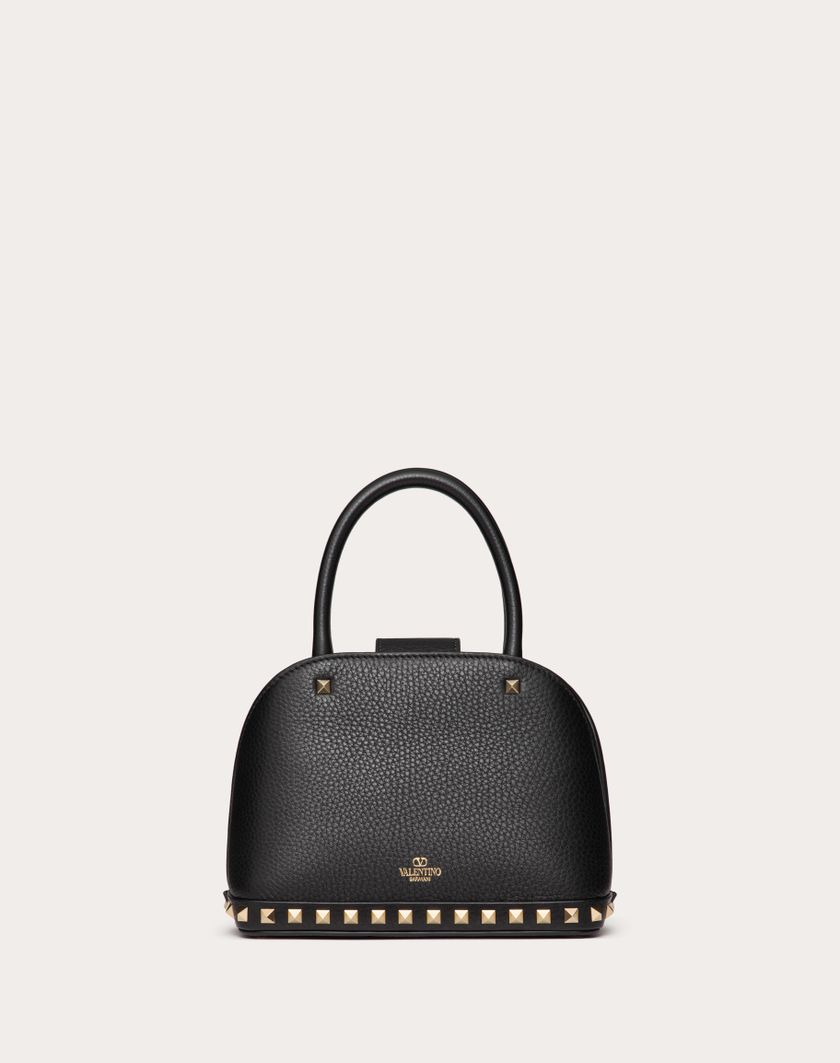 Valentino Handbags Borsa Piccola A Mano Valentino Garavani Rockstud In Vitello Granato per Donna in Nero | Valentino IT Saldi Di Fabbrica