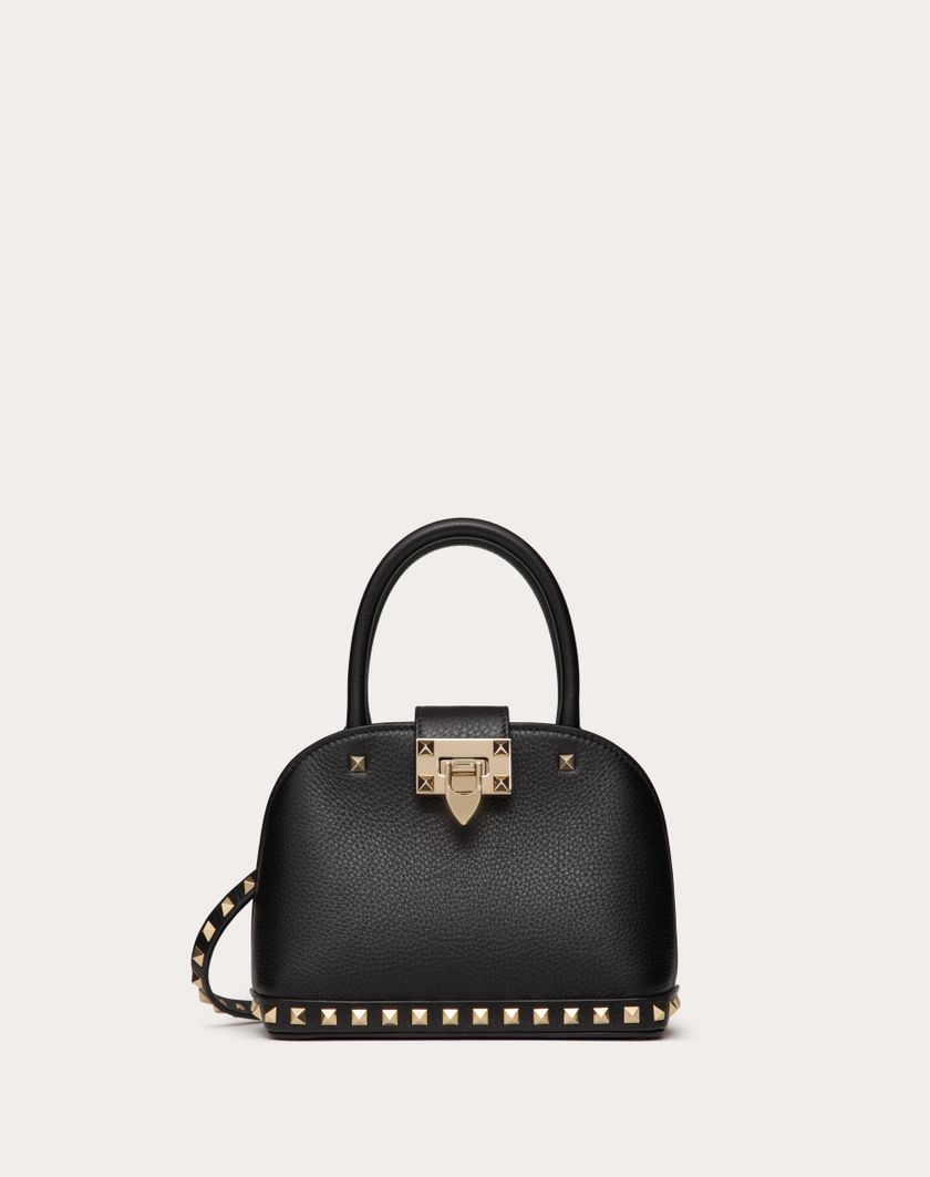 Valentino Handbags Borsa Piccola A Mano Valentino Garavani Rockstud In Vitello Granato per Donna in Poudre | Valentino IT