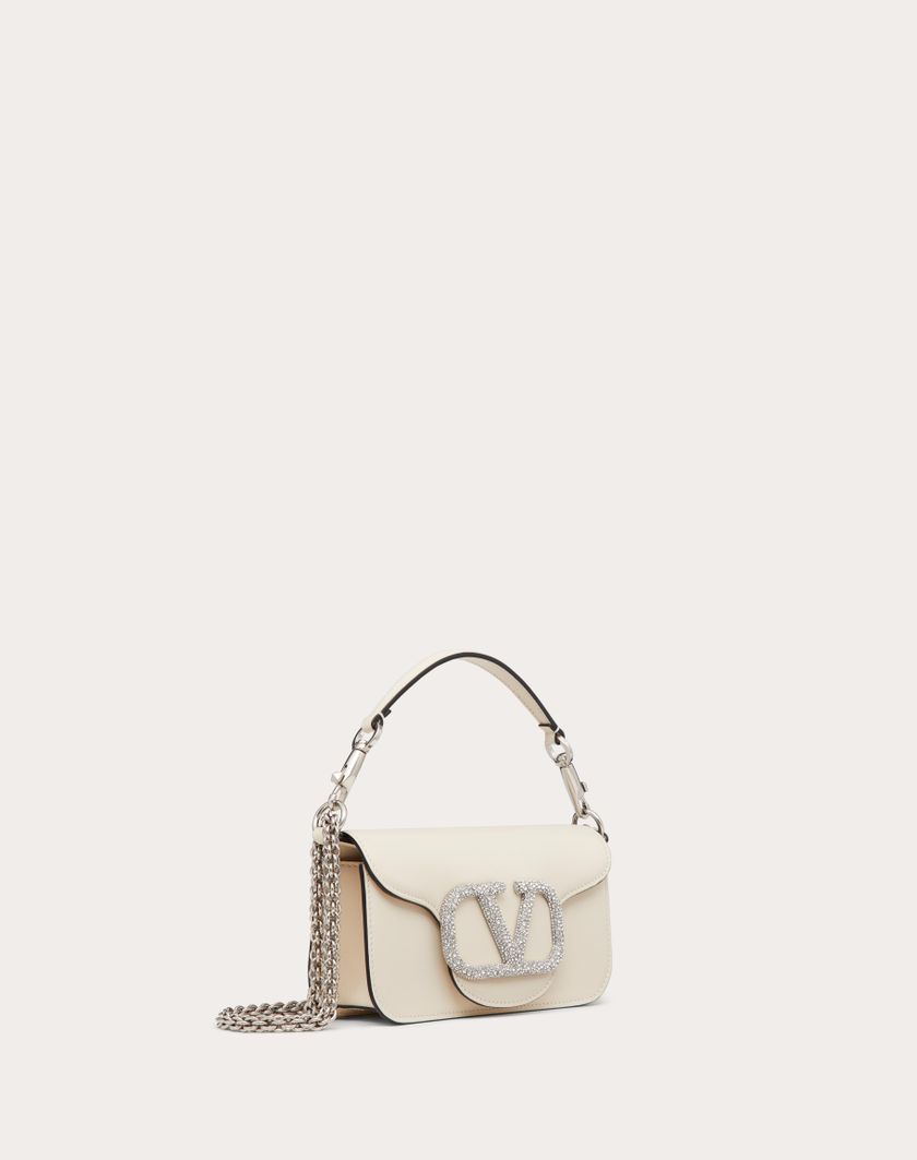 Valentino Handbags Borsa Piccola A Spalla Valentino Garavani Locò Con Logo Gioiello per Donna in Light Ivory | Valentino IT 2025
