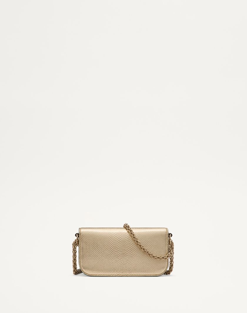 Valentino Handbags Borsa Piccola A Spalla Valentino Garavani Valentino Garavani Locò In Karung Metallizzato per Donna in Platino/beige/crystal Gold | Valentino IT In Linea