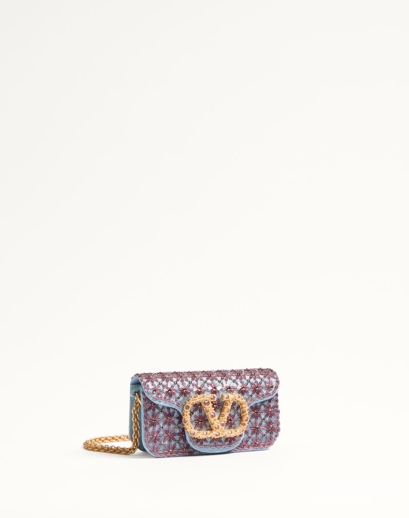 Valentino Handbags Borsa Piccola A Spalla Valentino Garavani Locò Ricamata Con Logo Gioiello per Donna in Turchese/emerald | Valentino IT Vendita