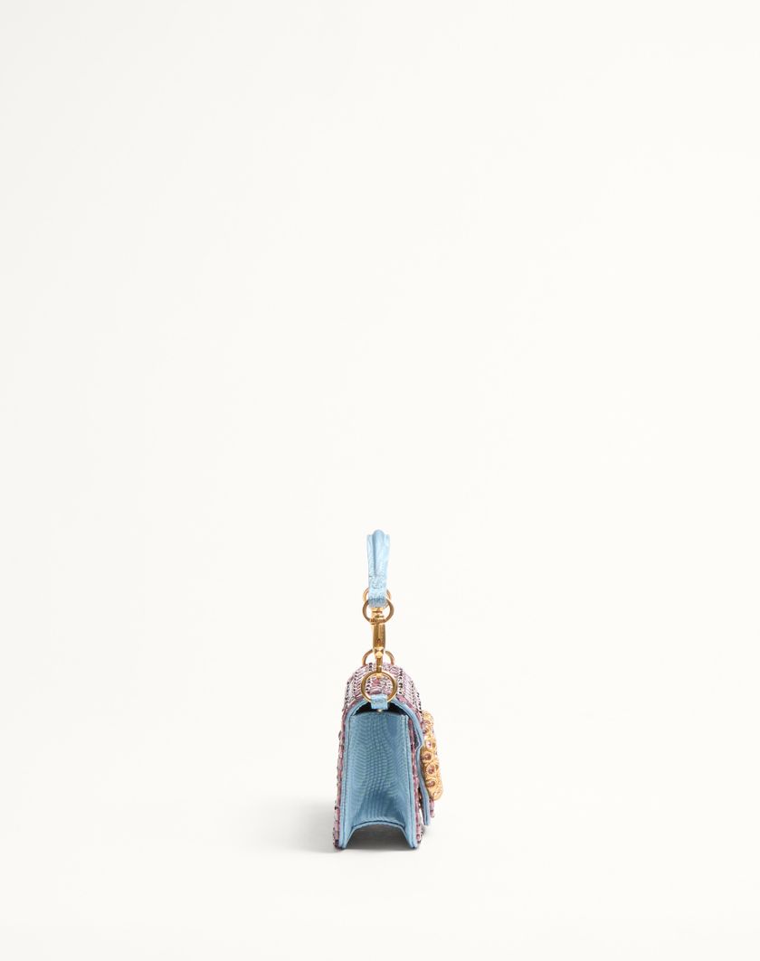 Valentino Handbags Borsa Piccola A Spalla Valentino Garavani Locò Ricamata Con Logo Gioiello per Donna in Turchese/emerald | Valentino IT Vendita