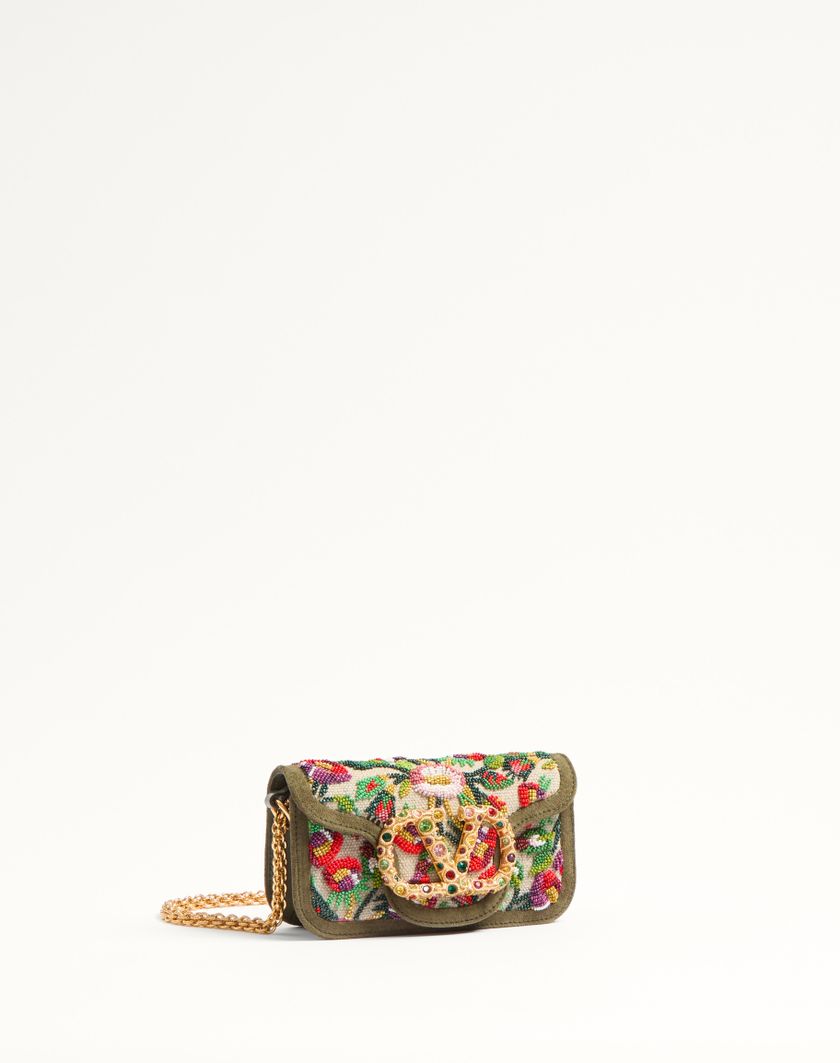 Valentino Handbags Borsa Piccola A Spalla Valentino Garavani Locò Ricamata Con Logo Gioiello per Donna in Naturale/multicolor | Valentino IT Promozione