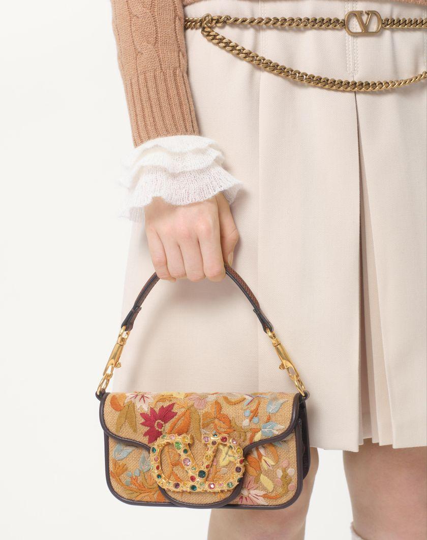 Valentino Handbags Borsa Piccola A Spalla Valentino Garavani Locò Ricamata Con Logo Gioiello per Donna in Multicolor/testa Di Moro/tabacco | Valentino IT Spedizione Gratuita