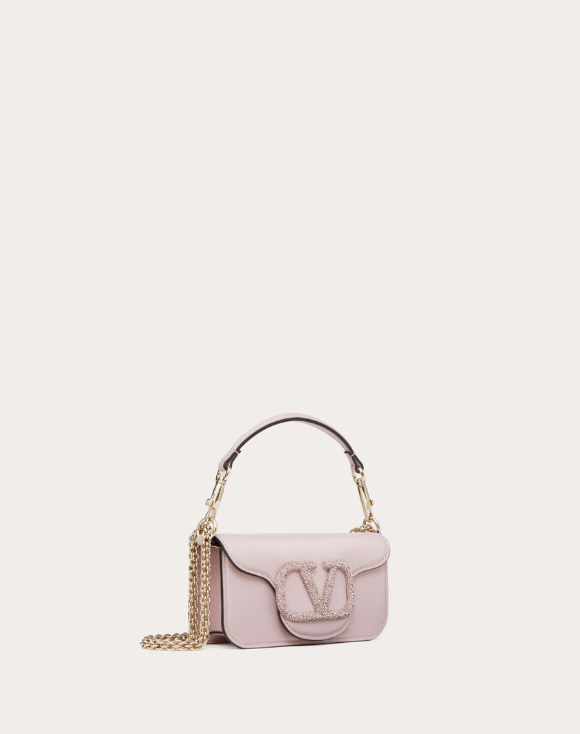 Valentino Handbags Borsa Piccola A Spalla Valentino Garavani Locò Con Logo Gioiello per Donna in Water Lilac | Valentino IT Negozi Online