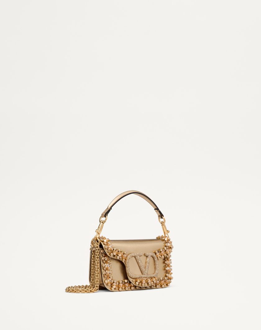 Valentino Handbags Borsa Piccola A Spalla Valentino Garavani Locò Ricamata per Donna in Crystal/oro | Valentino IT Acquista Ora