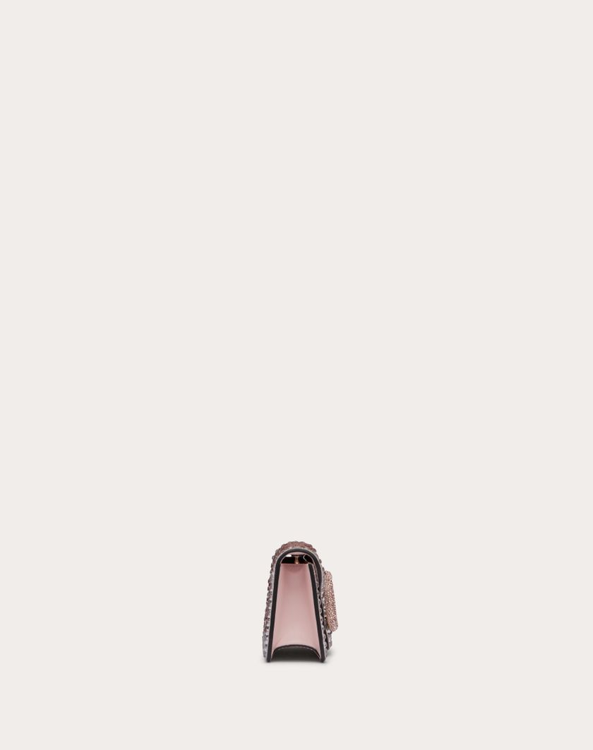 Valentino Handbags Borsa Piccola A Spalla Valentino Garavani Locò Con Strass per Donna in Crystal/rose Quartz/platino | Valentino IT Promozione Limitata