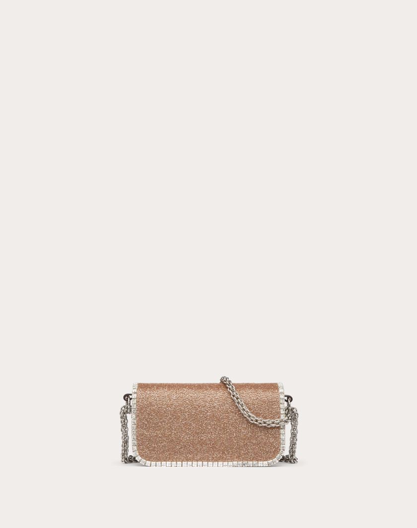 Valentino Handbags Borsa Piccola A Spalla Valentino Garavani Locò Ricamata per Donna in Crystal | Valentino IT Shopping Online