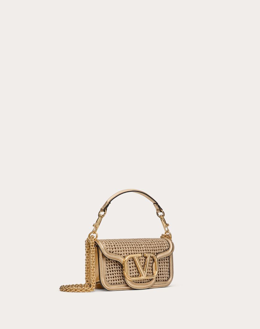 Valentino Handbags Borsa Piccola A Spalla Valentino Garavani Locò In Pelle Intrecciata Metallizzata per Donna in Oro | Valentino IT Convenienza