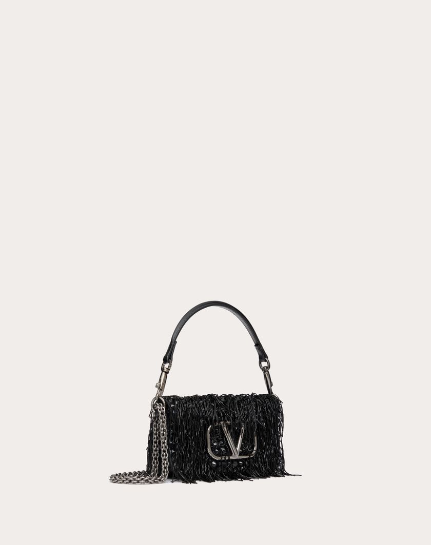Valentino Handbags Borsa Piccola A Spalla Valentino Garavani Locò Ricamata per Donna in Nero | Valentino IT Presa