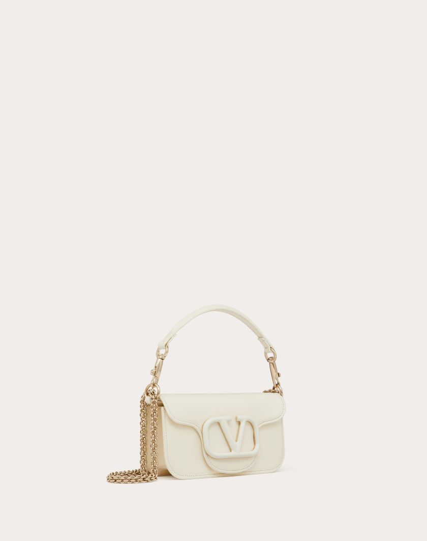 Valentino Handbags Borsa Piccola A Spalla Valentino Garavani Locò In Vitello per Donna in Avorio | Valentino IT Sconto