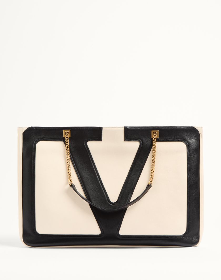 Valentino Handbags Borsa Shopping Grande Valentino Garavani Viva Superstar In Nappa per Donna in Avorio/nero | Valentino IT